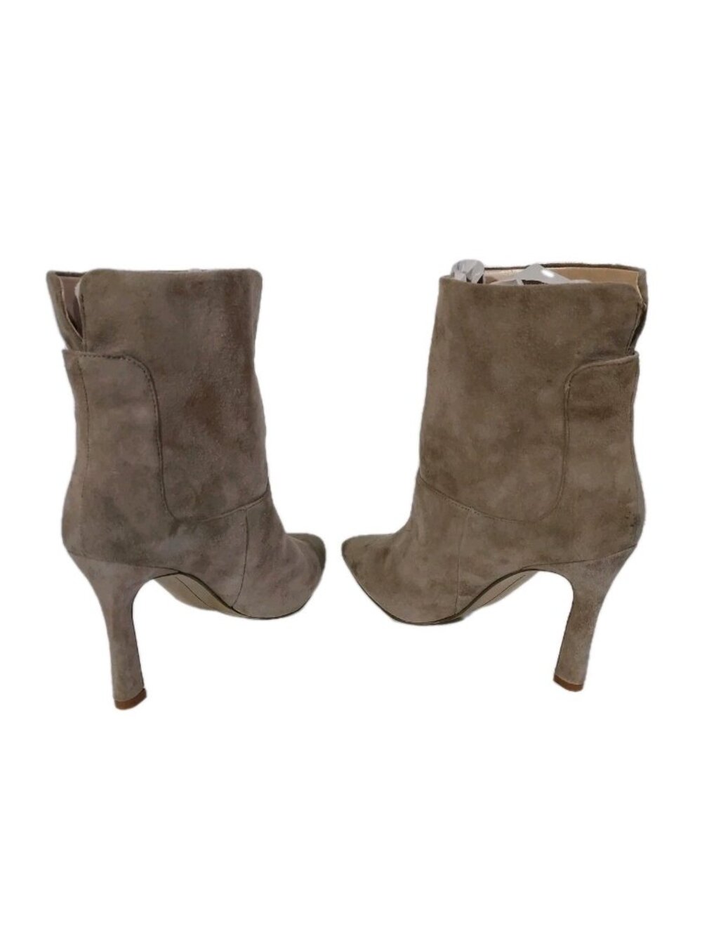 Boots Nine West Beige Suede Stiletto Size 7.5 Pull On 4 Inch Heels Never Worn - Picture 7 of 9